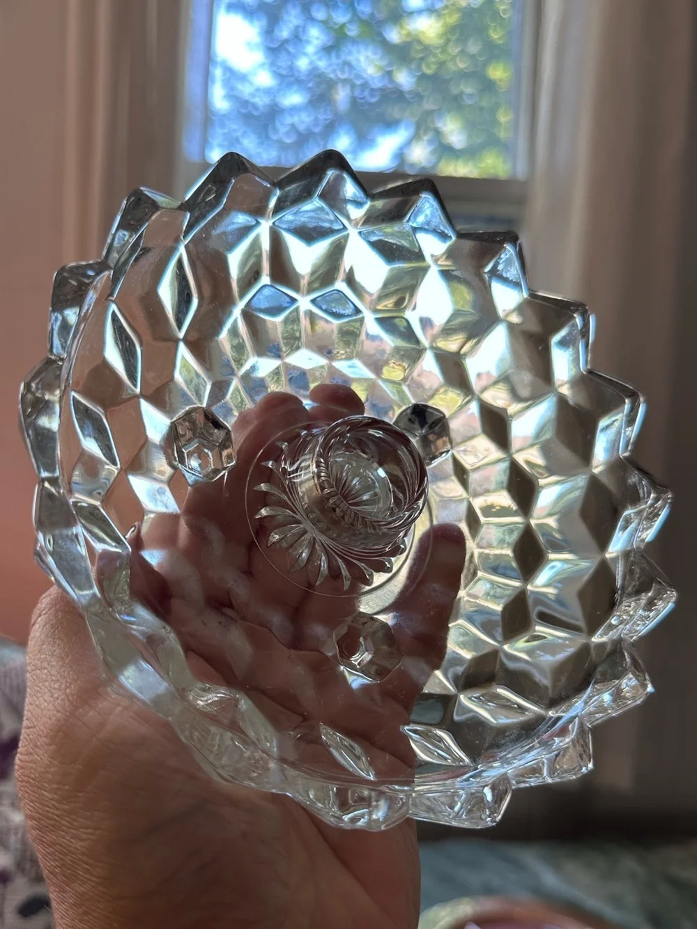 Vintage Fostoria Crystal Taper Candle Dishes - Pair in Excellent Condition